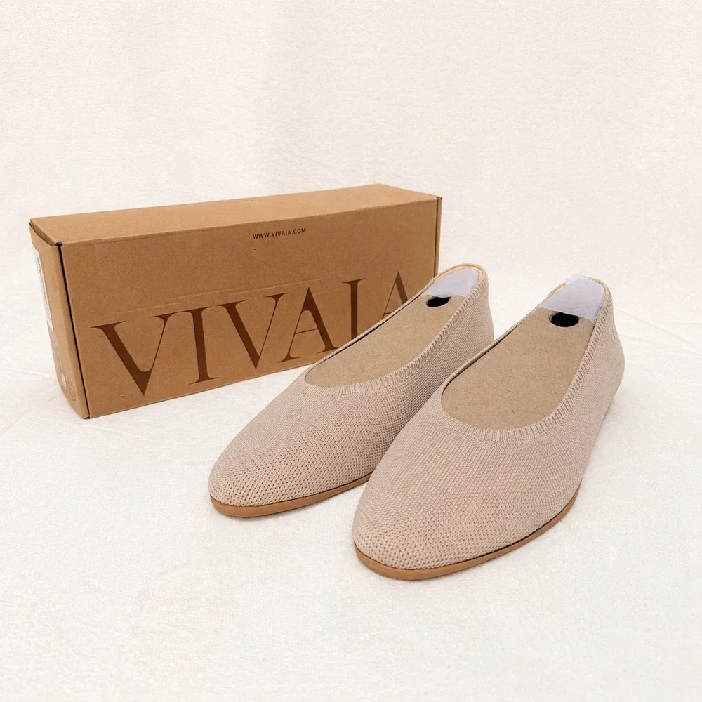 VIVAIA Tamia Walker Knit Flats Almond | EU 42 / US 10.5